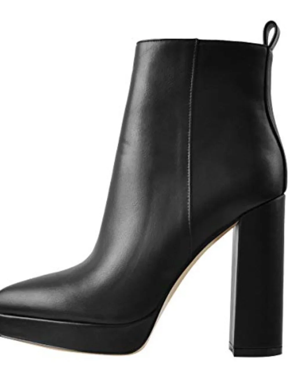 Chunky Heel Platform Ankle Booties with Side Zipper – Classic High Heel